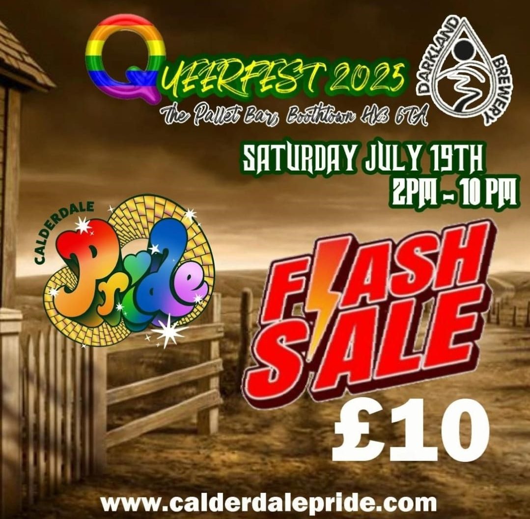 Queerfest poster (event details below) brown countryside with event details